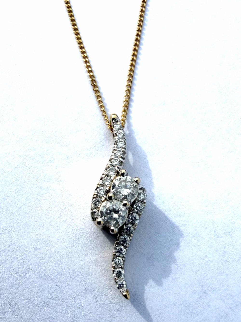 Ever Us 14k Yellow Gold .55ctw Diamond Pendant Necklace